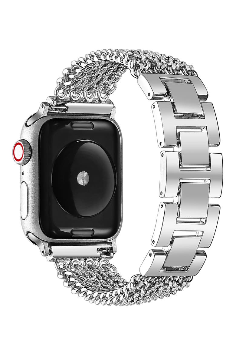 Resin Detail 23mm Apple Watch® Bracelet Watchband, Alternate, color, SILVER