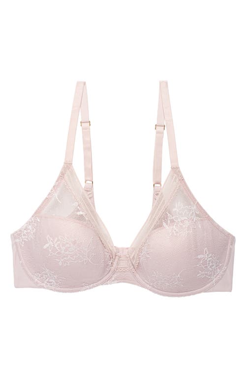 Natori Women's Love Lace Full-figure Underwire T-shirt Bra 731351 In Pink Pearl/warm White
