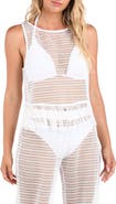 La Blanca Fringe Trim Crochet Tank