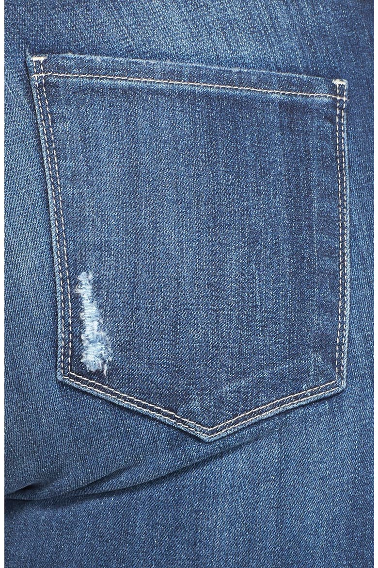 'Reese' Released Hem Distressed Stretch Ankle Jeans, Alternate, color, HARD
