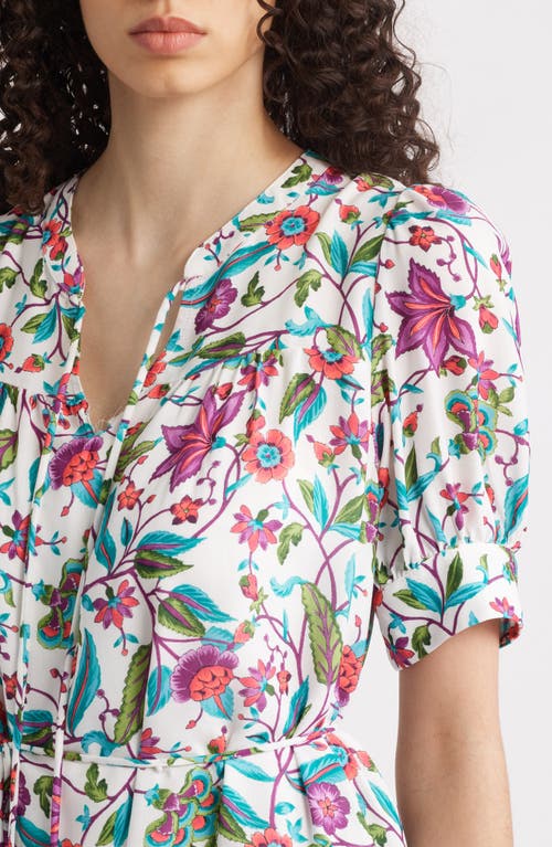 Julia Jordan Floral Print Short Sleeve Dress In Multi