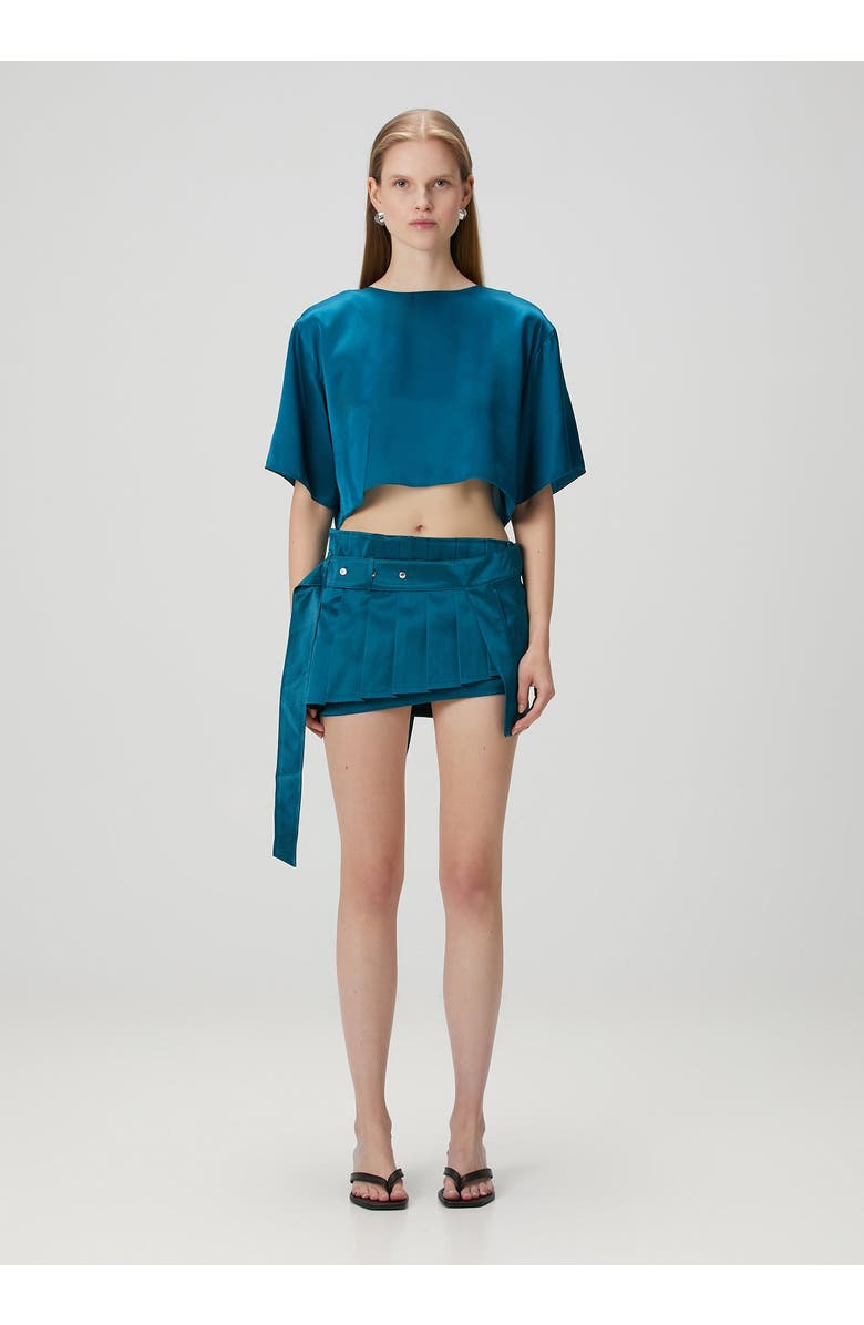 PCFG Pure Silk Super Mini Skirt, Alternate, color, Blue