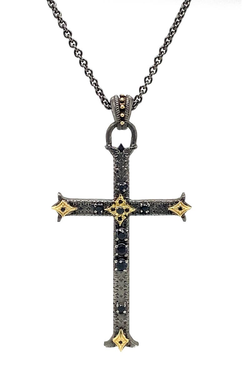 Romero Crivellie Cross Pendant Necklace, Main, color, SILVER