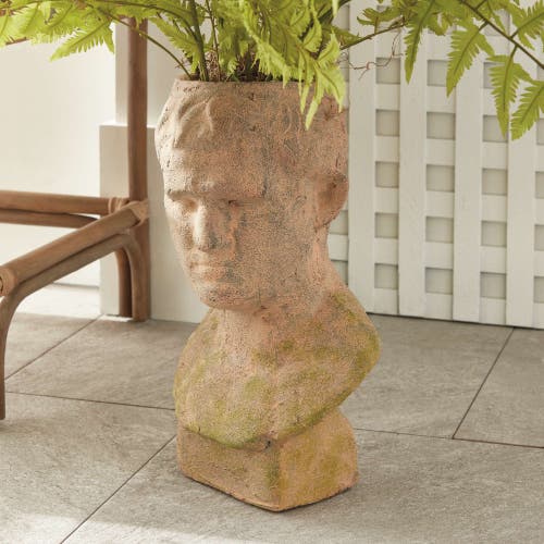 Napa Home & Garden Weathered Garden Male Bust Planter In Brown