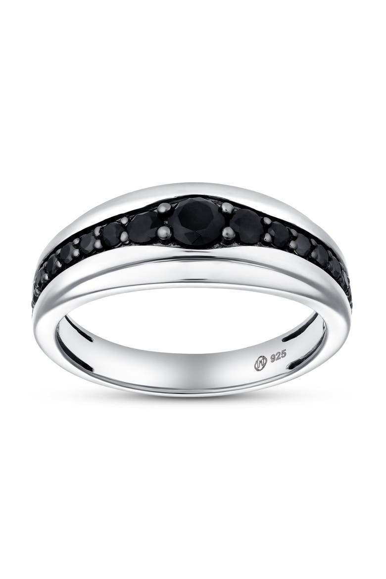 Ren 1CT Diagonal Black Spinel Ring 925 Silver, Main, color, Sterling Silver