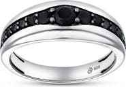 LuvMyJewelry Ren 1CT Diagonal Black Spinel Ring 925 Silver