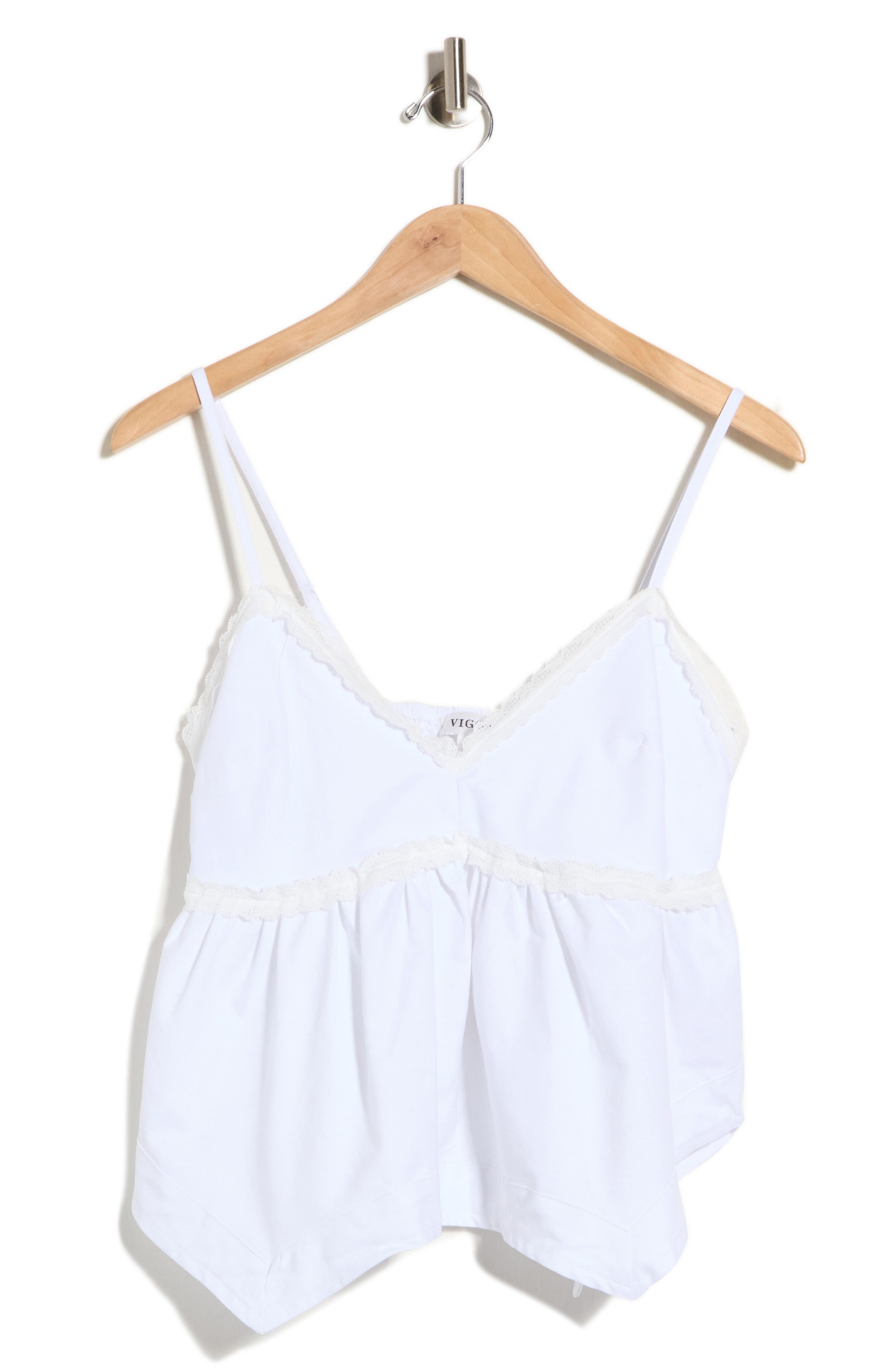 Hanky Hem Lace Trim Tank