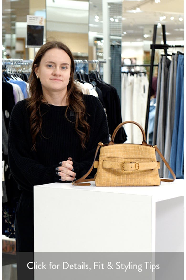 The Small Dakota Croc Embossed Suede Satchel | Nordstrom