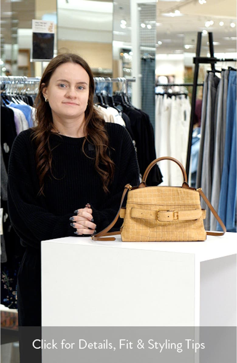 The Small Dakota Croc Embossed Suede Satchel, sales video thumbnail