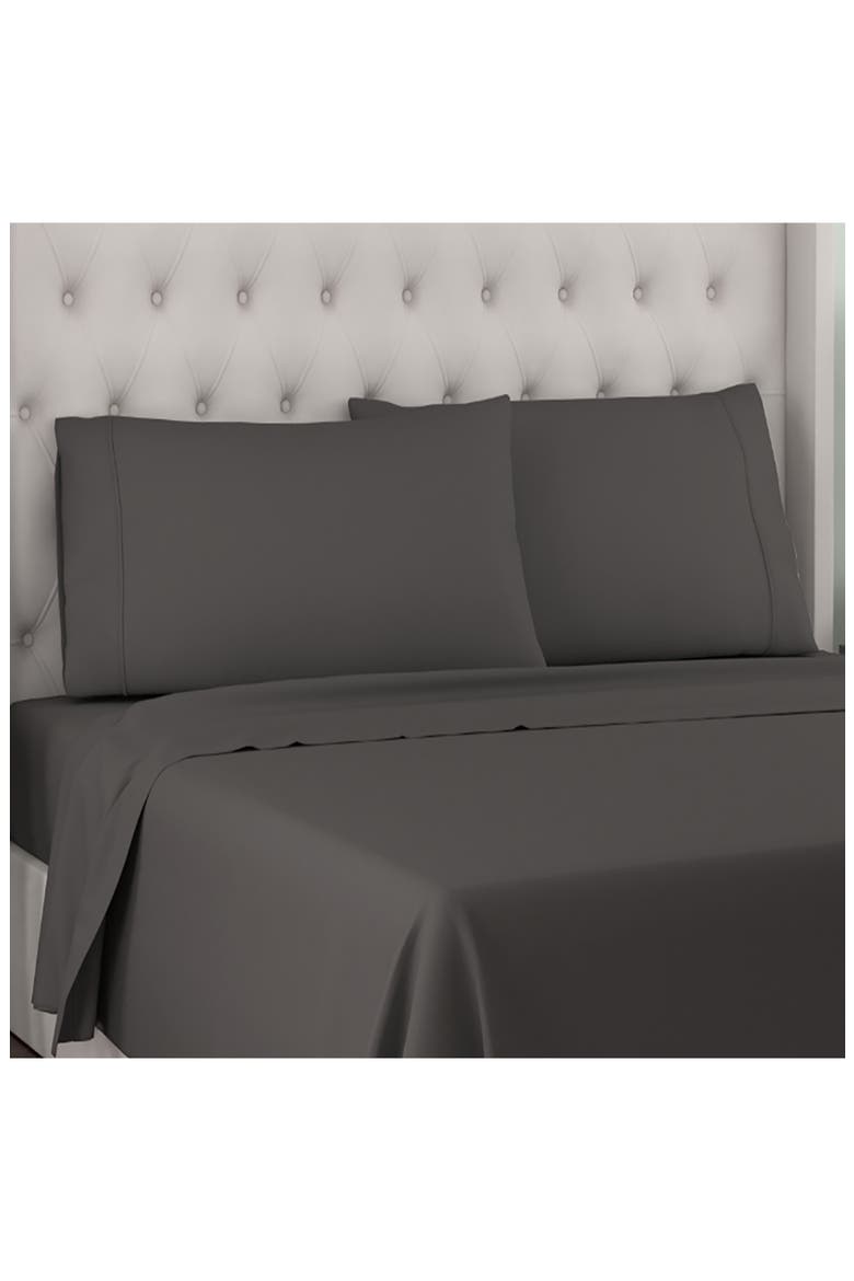 300 Thread Count Organic Cotton Percale Sheet Set, Alternate, color, GREY