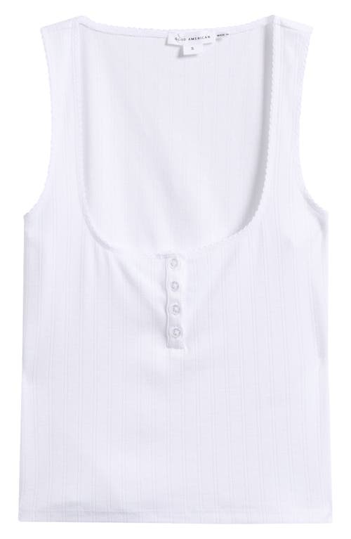 GOOD AMERICAN GOOD AMERICAN POINTELLE HENLEY TANK
