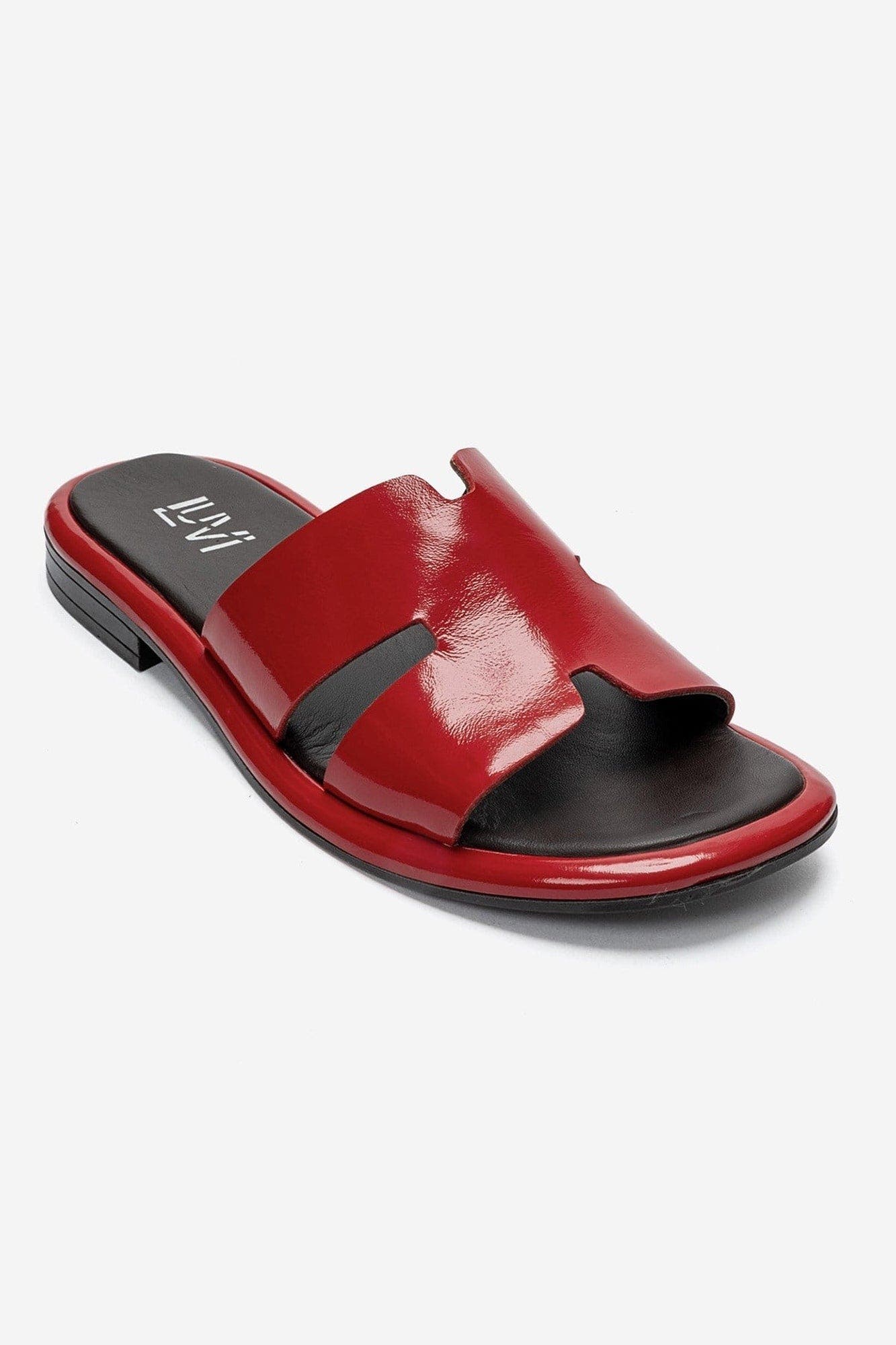 Brio Leather Sandal, Main, color, Red Patent