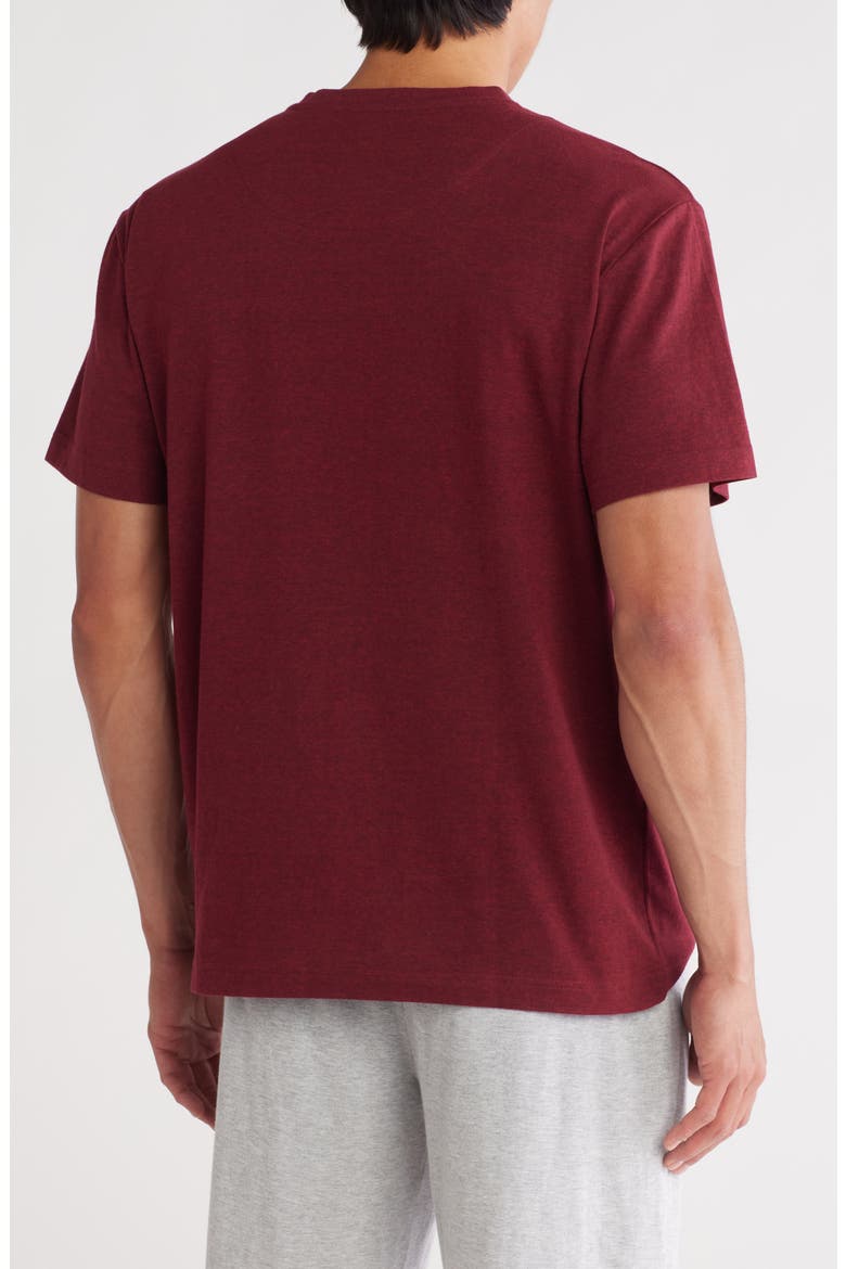 Essentials Short Sleeve V-Neck Pajama T-Shirt, Alternate, color, CHERRY