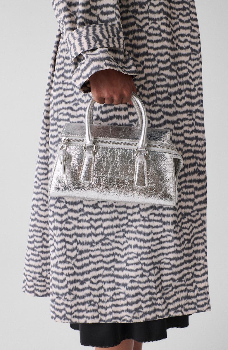 Kate Spade New York bond crinkle leather mini handbag, Alternate, color, Silver