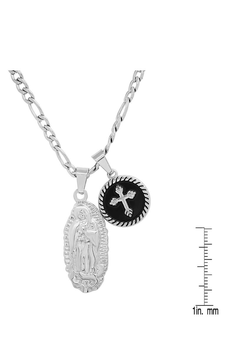 STEELTIME Men's Our Lady Guadalupe Pendant Necklace, Alternate, color, Silver