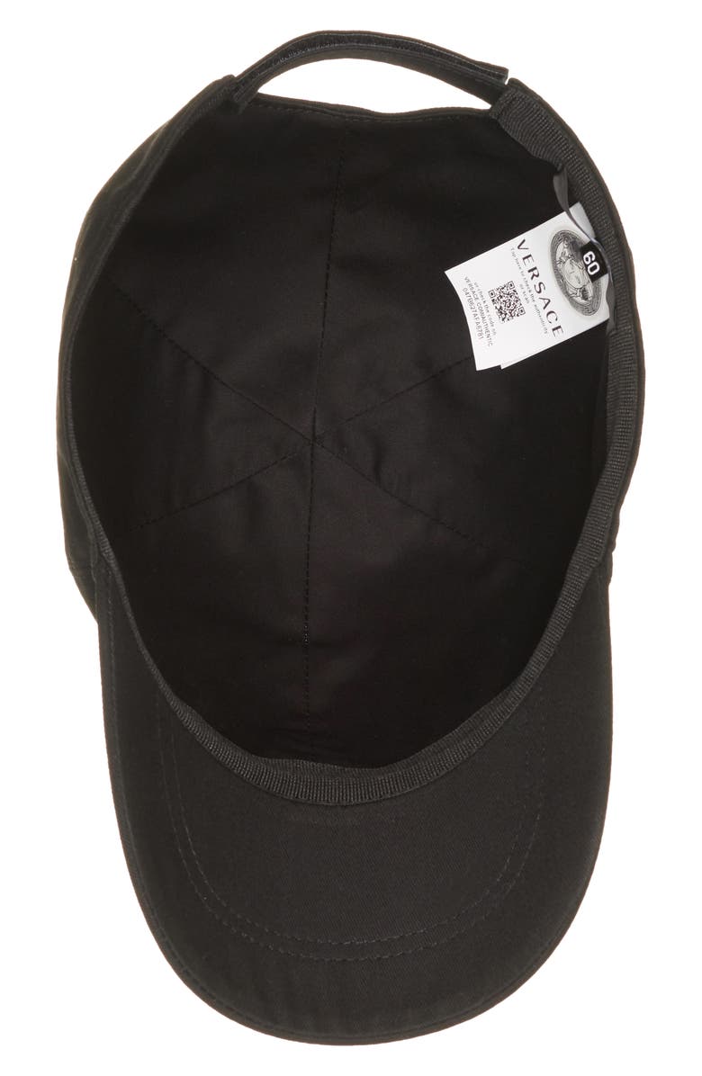 Versace Metallic Logo Baseball Cap, Alternate, color, 