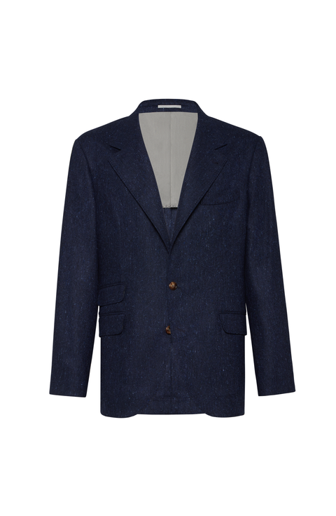 スーツ BRUNELLO CUCINELLI Shiny linen twill jacket with necklace Brunello Cucinelli Shiny linen twill jacket with necklace BROWN
