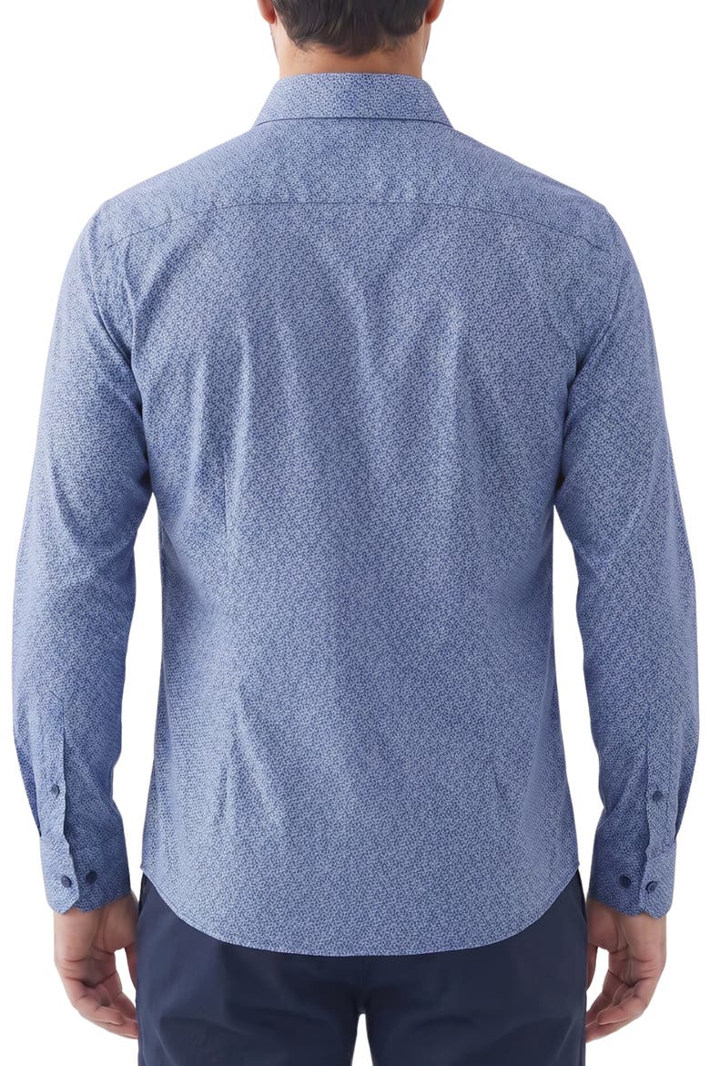Patterned Stretch Long Sleeve Shirt, Alternate, color, 40 BLUE