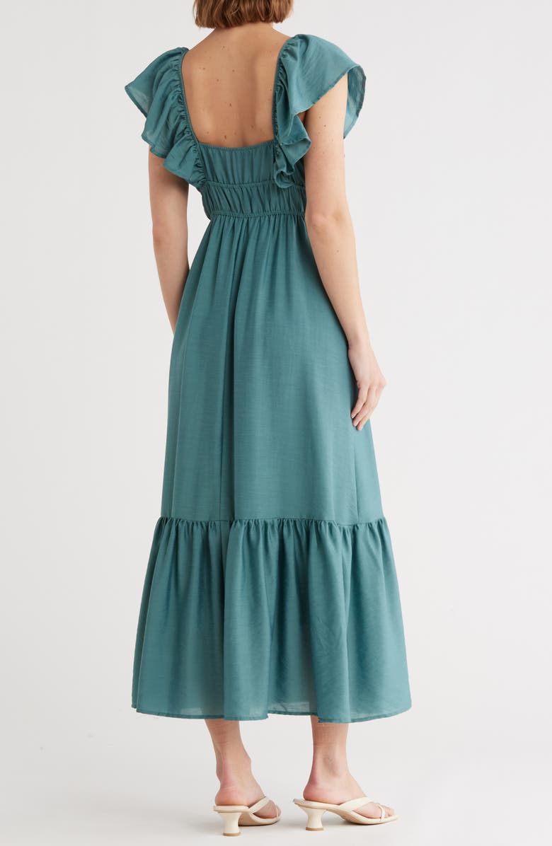 Blu Pepper Sweatheart Neck Shirred Maxi Dress, Alternate, color, Light Teal