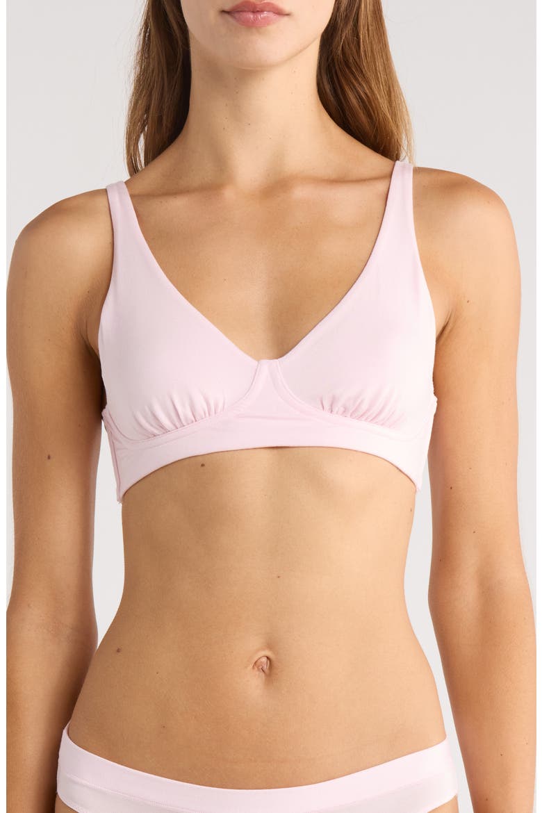 FeelFree Longline Bralette, Main, color, PEONY