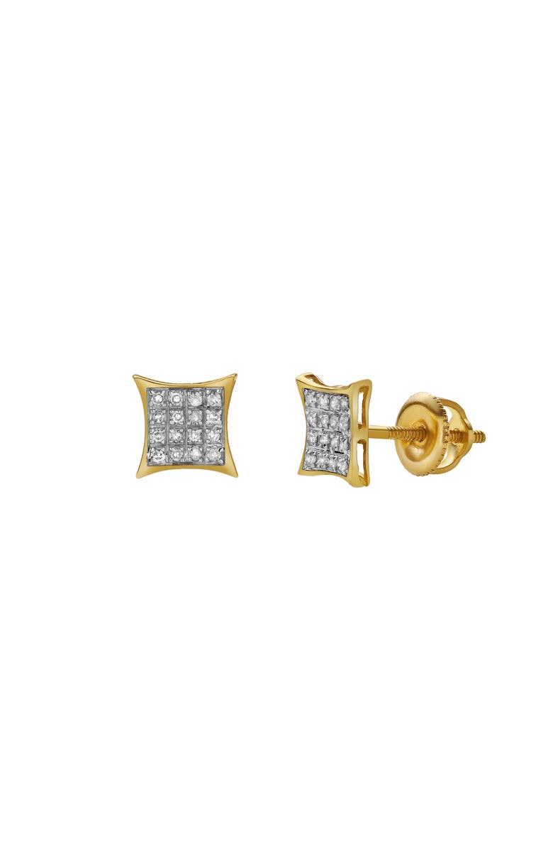 LuvMyJewelry Nobreza 10K Yellow Gold Diamond Unisex Earrings - 0.12 Cts, Alternate, color, 10K Yellow Gold