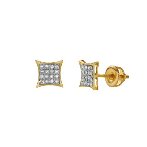 Luvmyjewelry Nobreza 10k Yellow Gold Diamond Unisex Earrings In 10k Yellow Gold