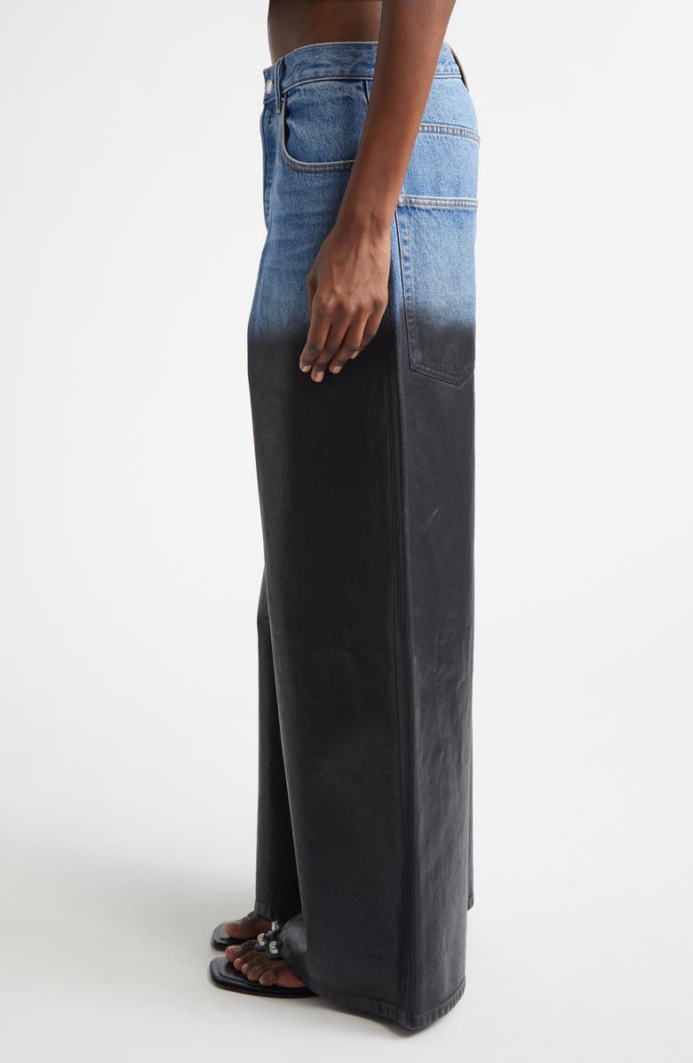 Alexander Wang Surge Low Rise Wide Leg Jeans, Alternate, color, Vintage Marbled Blue
