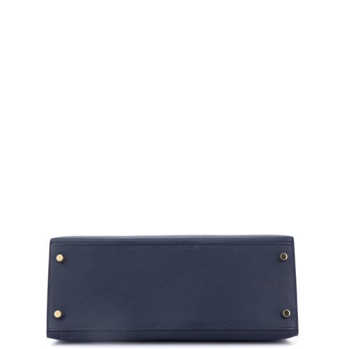 Pre-owned Hermes Hermes Kelly Handbag Blue Epsom With Gold Hardware 28 In Blue