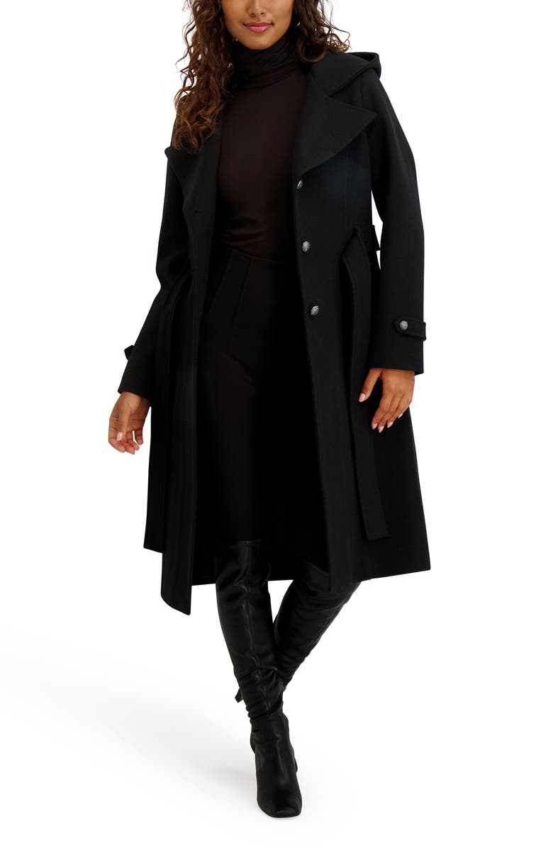 Kensie Belted Plush Trench Coat, Alternate, color, 