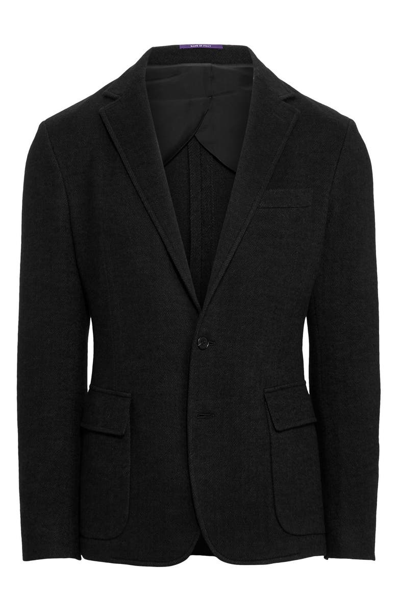 Ralph Lauren Purple Label Hadley Herringbone Jersey Sport Coat, Alternate, color, 