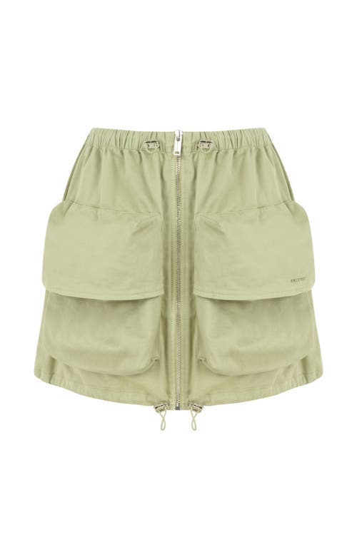 Nocturne Mini Skirt With Cargo Pocket In Olive Green