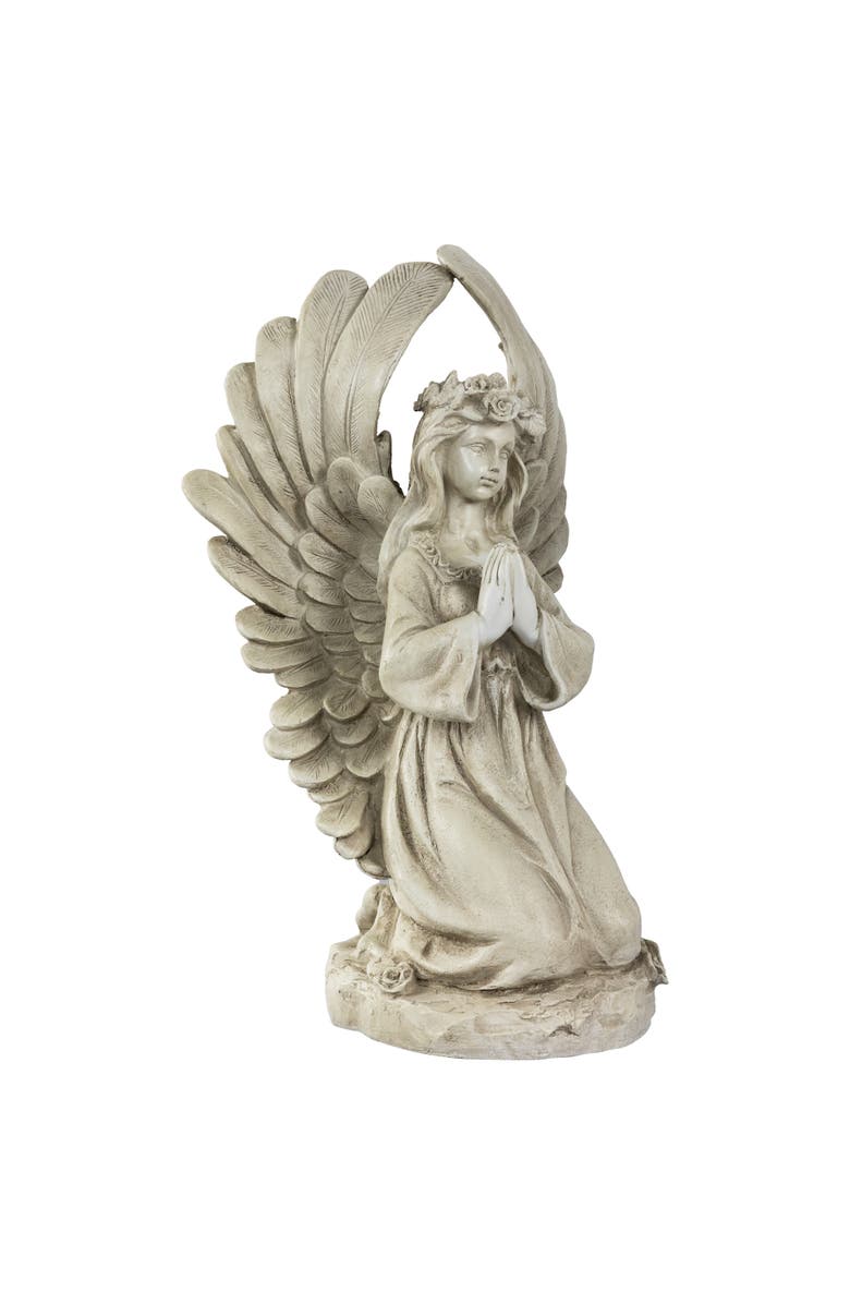 Northlight 15.25" Angel Kneeling in Prayer Outdoor Garden Statue, Alternate, color, Gray