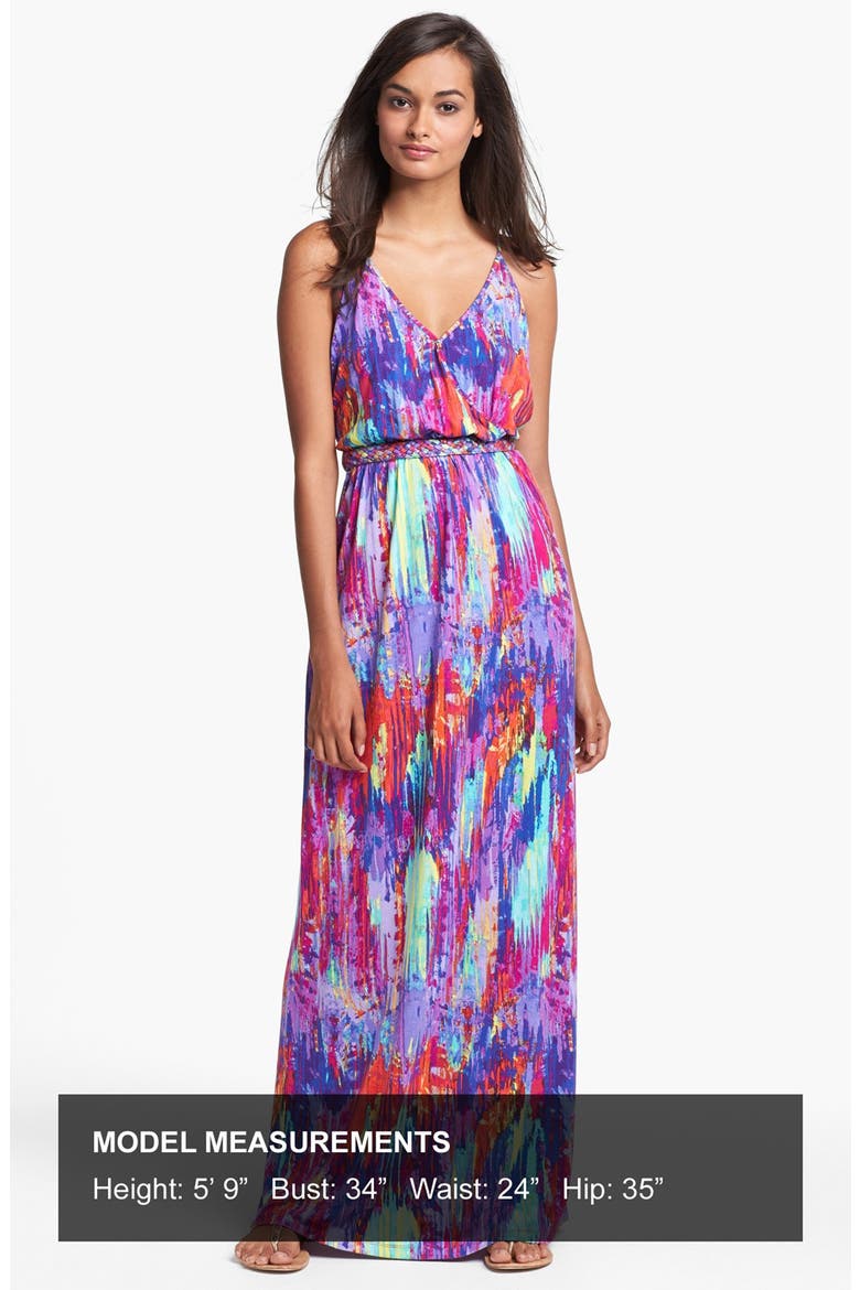 Print Jersey Maxi Dress, Alternate, color, PINK/ RED