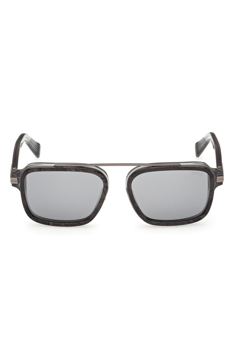 ZEGNA 55mm Geometric Sunglasses, Main, color, 