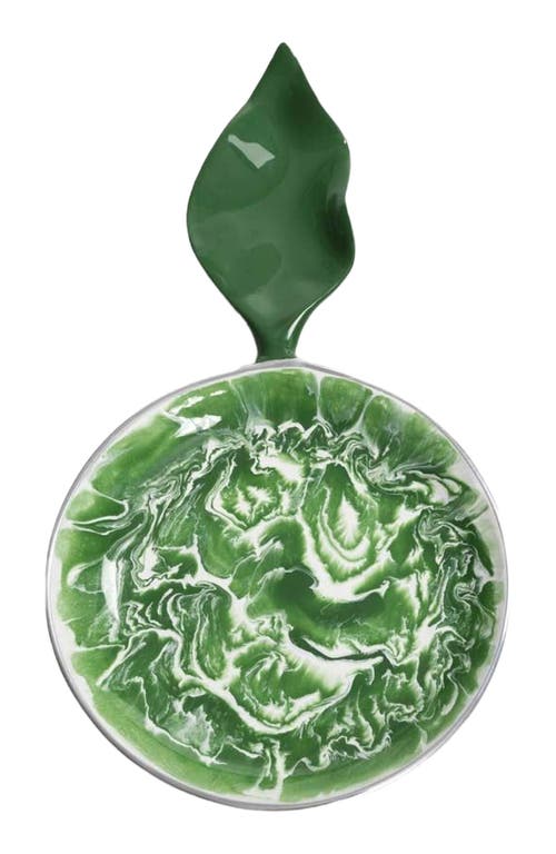 Lunares Verdura Appetizer Server Round In Green