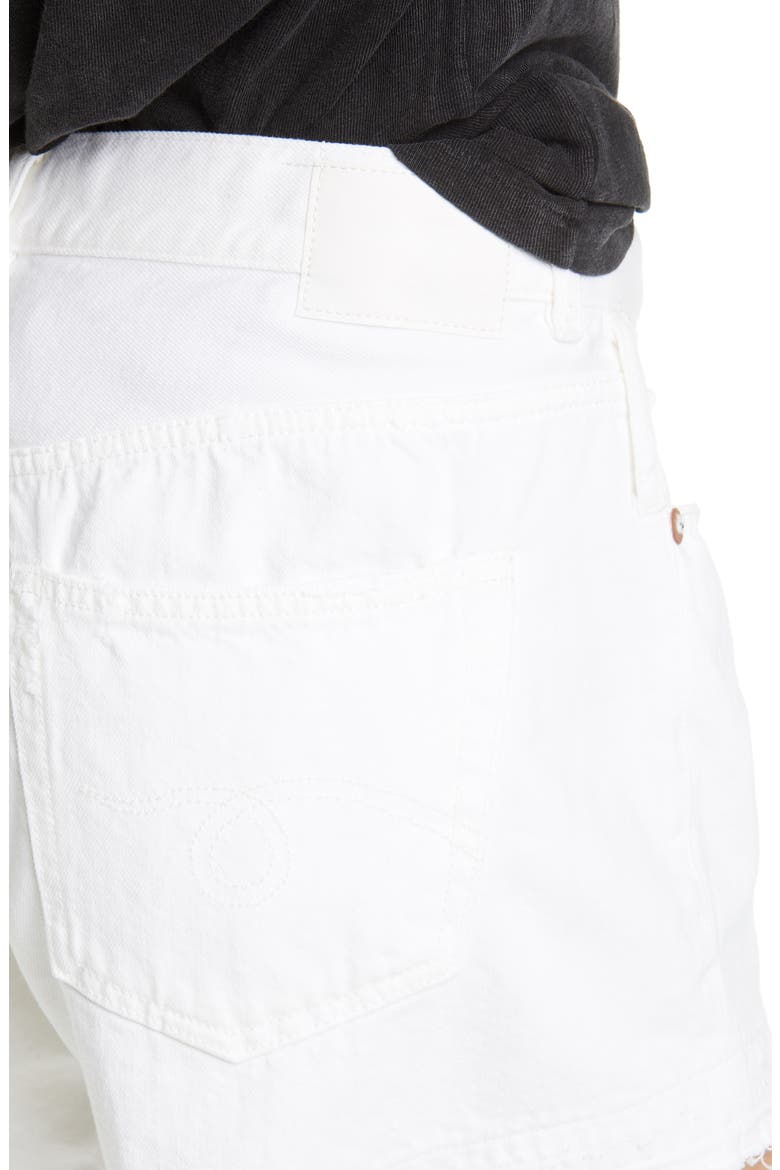 Crossover Denim Shorts, Alternate, color, NICO WHITE