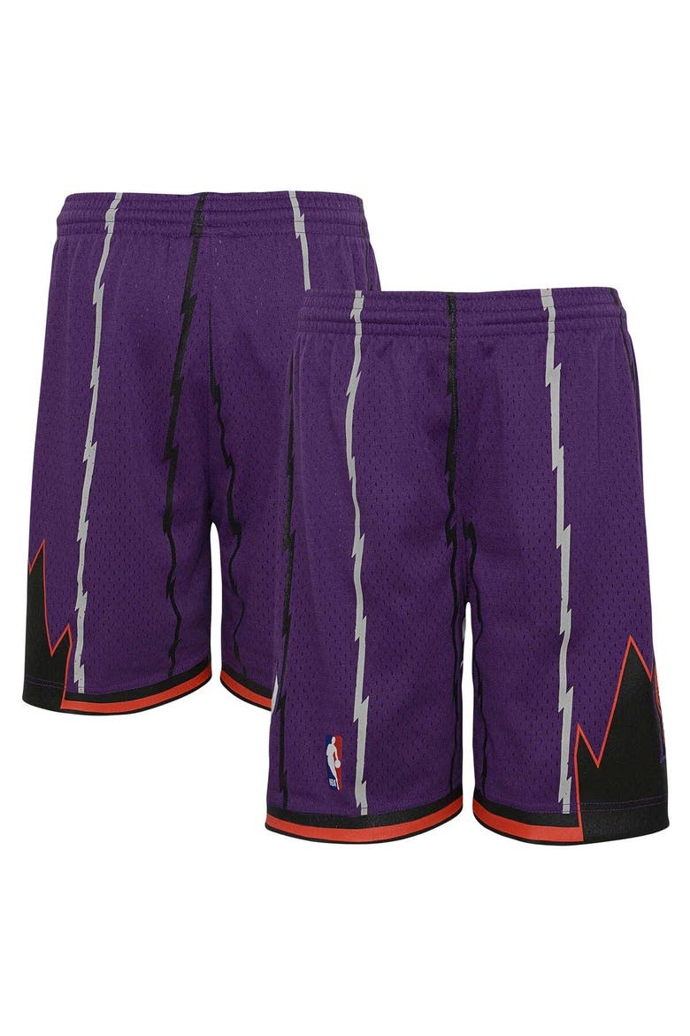 Youth Mitchell & Ness Purple Toronto Raptors Hardwood Classics Swingman Shorts, Main, color, Purple