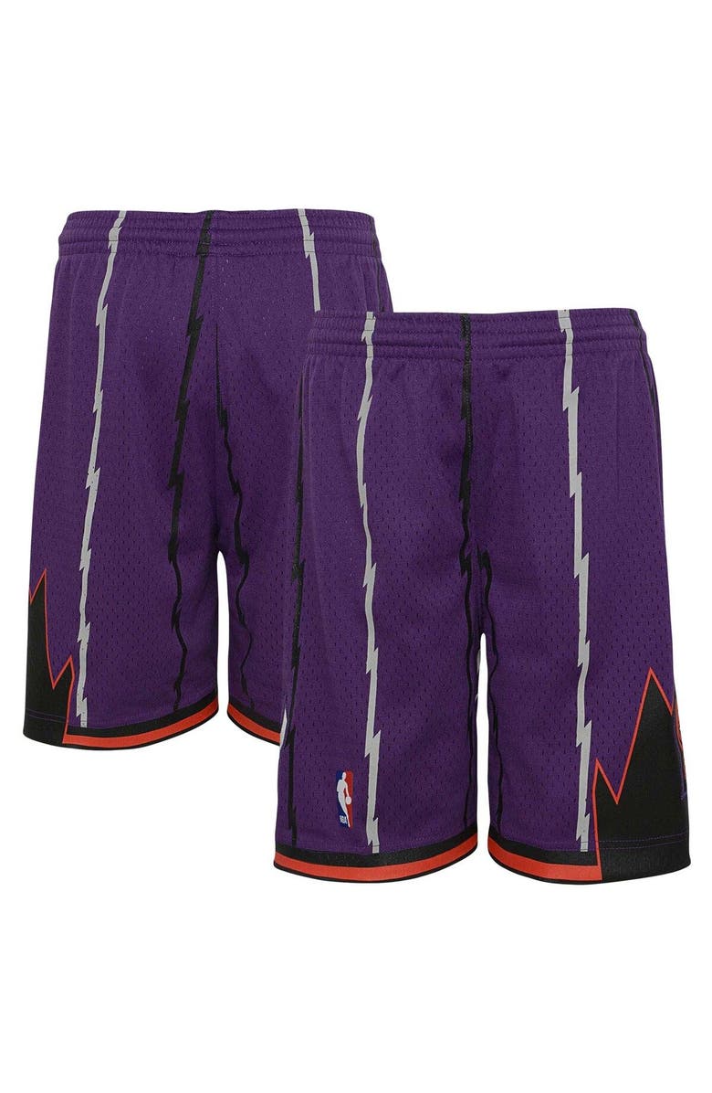 Mitchell & Ness Youth Mitchell & Ness Purple Toronto Raptors Hardwood Classics Swingman Shorts, Main, color, Purple