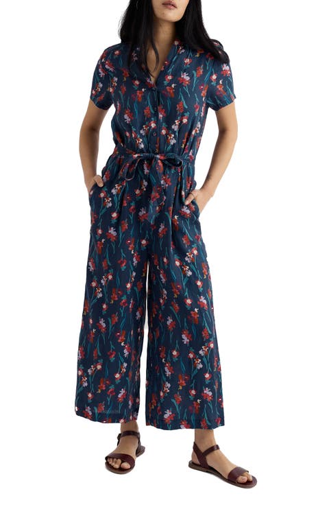 Treen Cove Floral Linen Jumpsuit