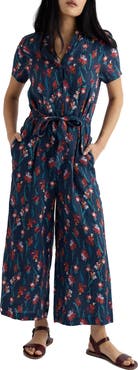 Seasalt Cornwall Treen Cove Floral Linen Jumpsuit