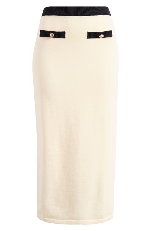 Wayf Catherine Contrast Trim Sweater Midi Skirt
