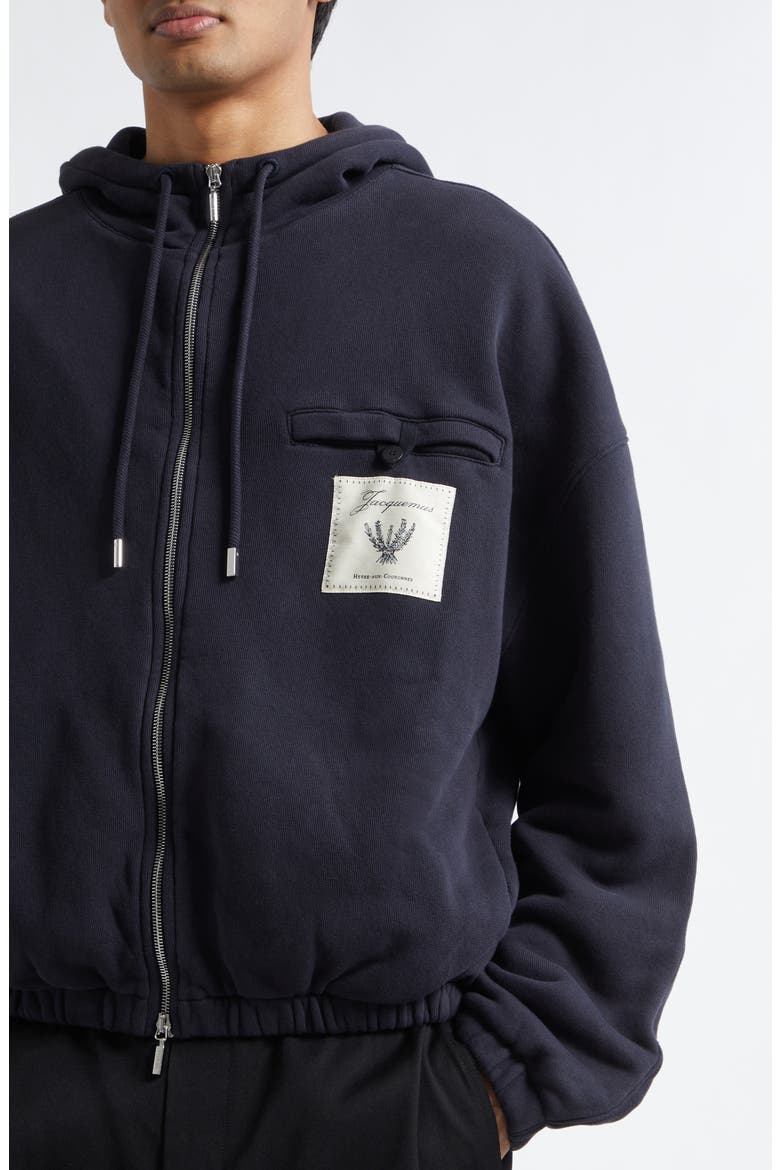 Le Hoodie Torneo Logo Patch Cotton Zip Hoodie, Alternate, color, ROSEMARY LABEL DARK NAVY