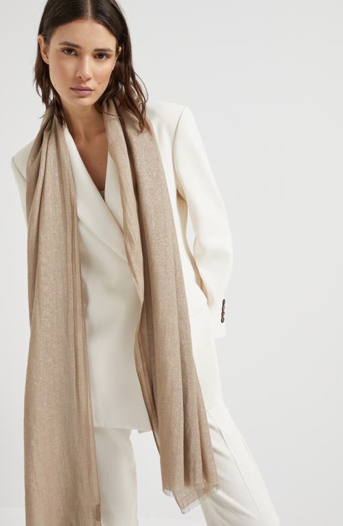 Brunello Cucinelli Frayed-edge Cashmere-blend Scarf In Walnut