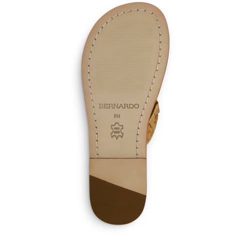Bernardo Footwear Matrix 2 Thong Sandal In Cork W/gold Fleck