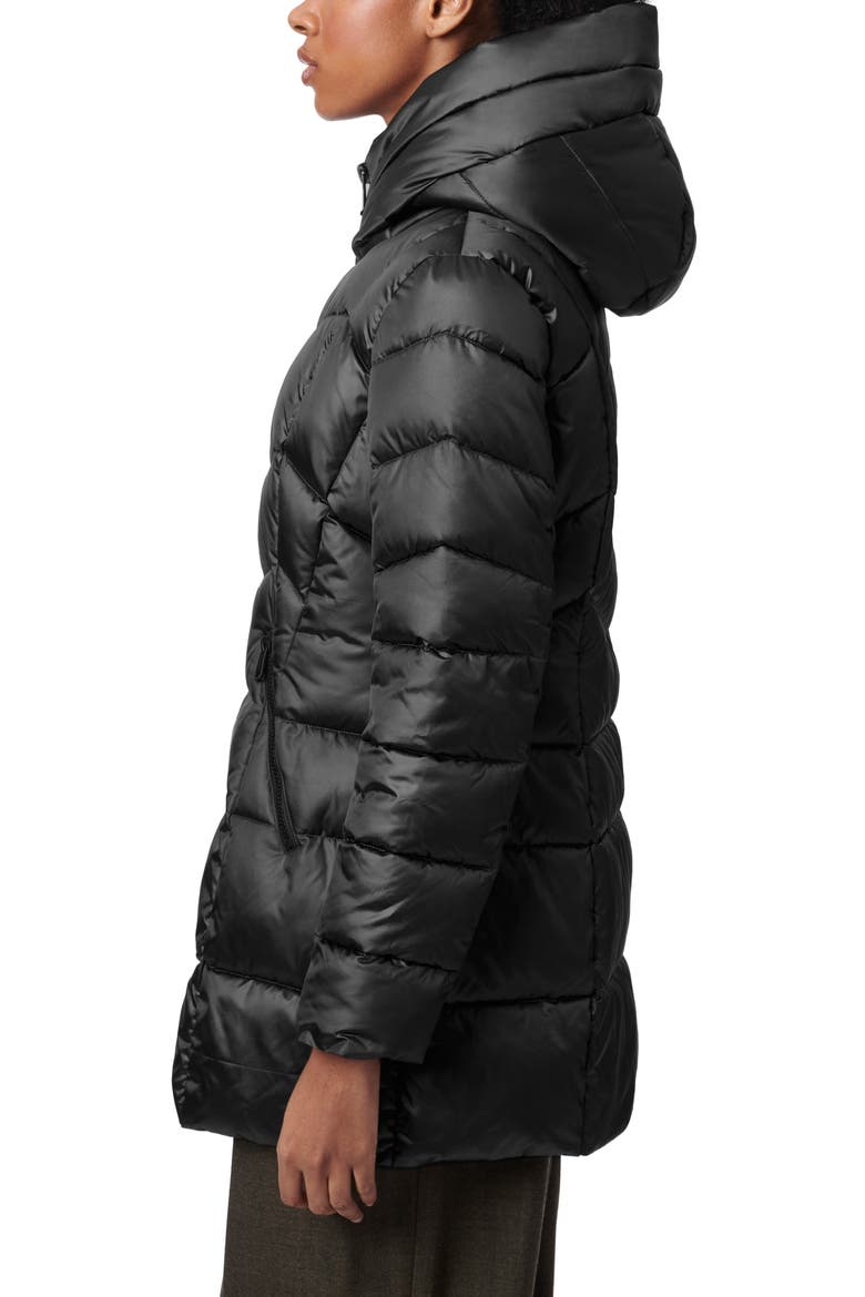 Metallic Hooded Walker Coat, Alternate, color, BLACK