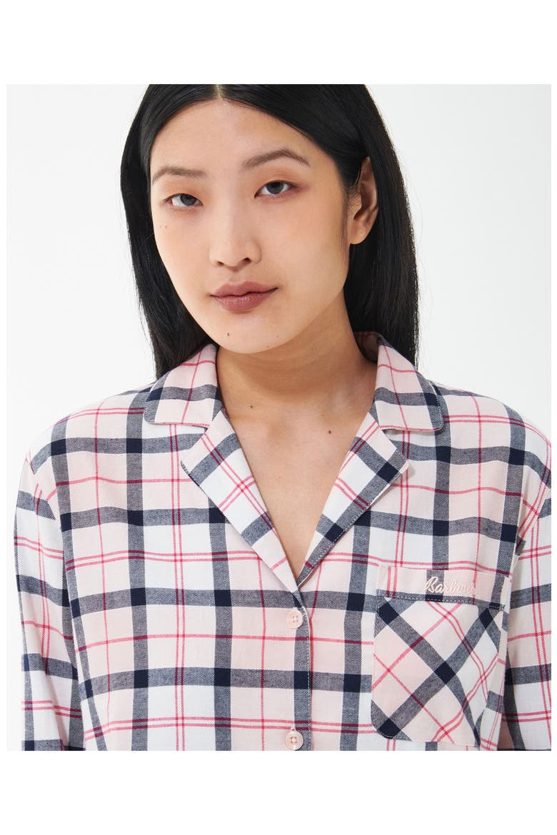 Etta Tartan Brushed Cotton Nightshirt, Alternate, color, PINK/NAVY TARTAN