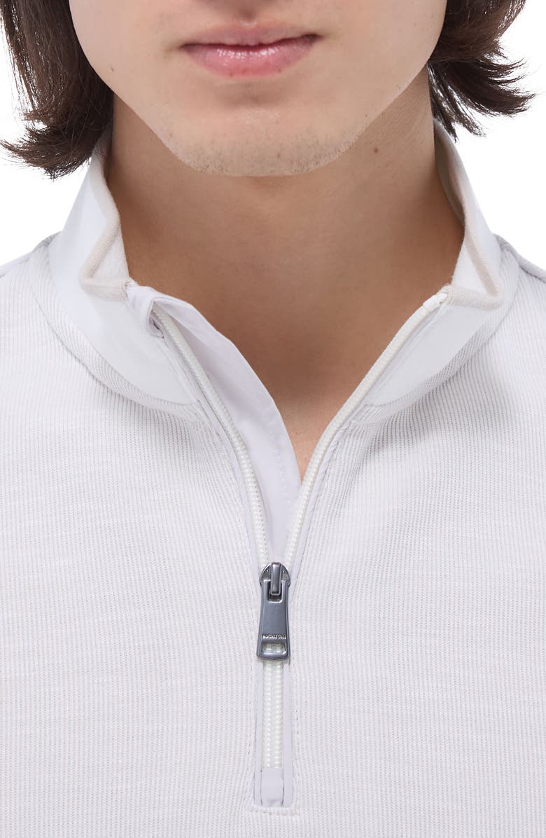 Bugatchi Quarter Zip Performance Pullover, Alternate, color, Chalk