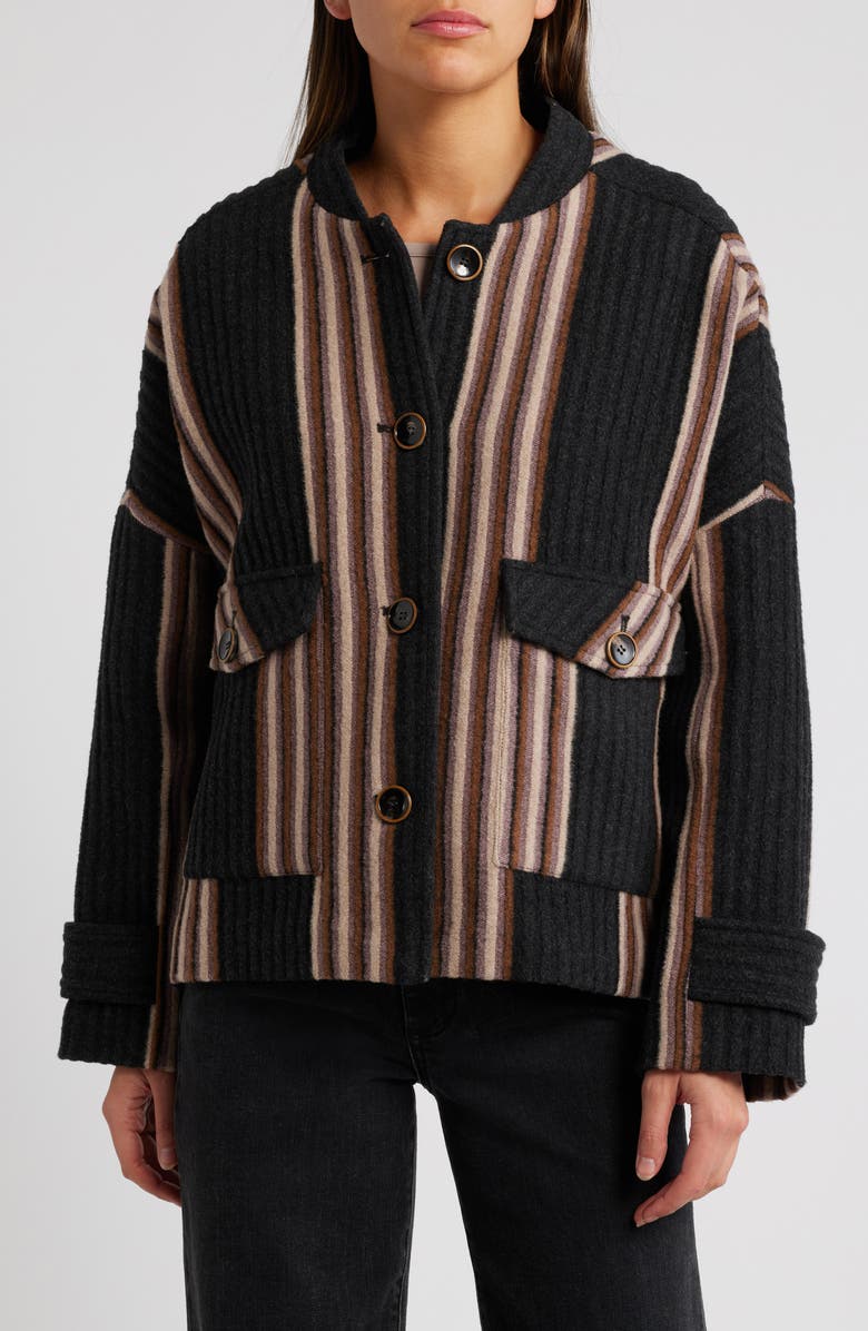 SESSÙN Yaletown Rib Wool Blend Jacket, Alternate, color, 