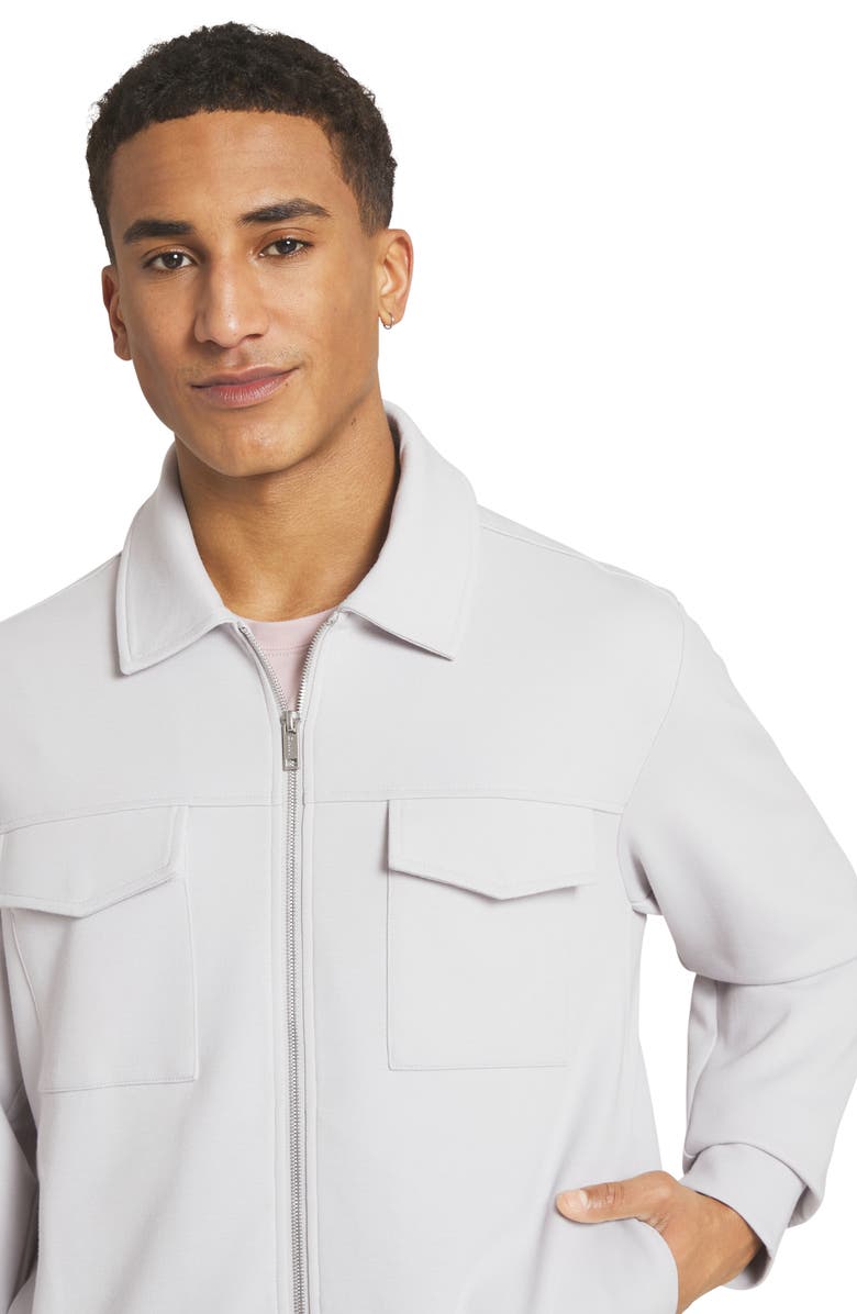 DKNY SPORTSWEAR Empire Knit Jacket, Alternate, color, Micro Chip