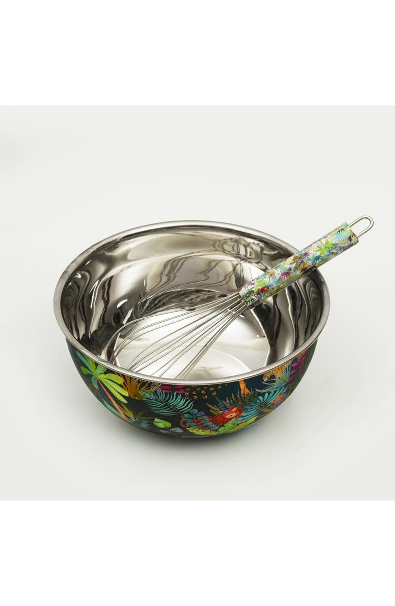 Mela Artisans Rainforest Bloom Bowl & Whisk Set, Alternate, color, Rainforest Bloom